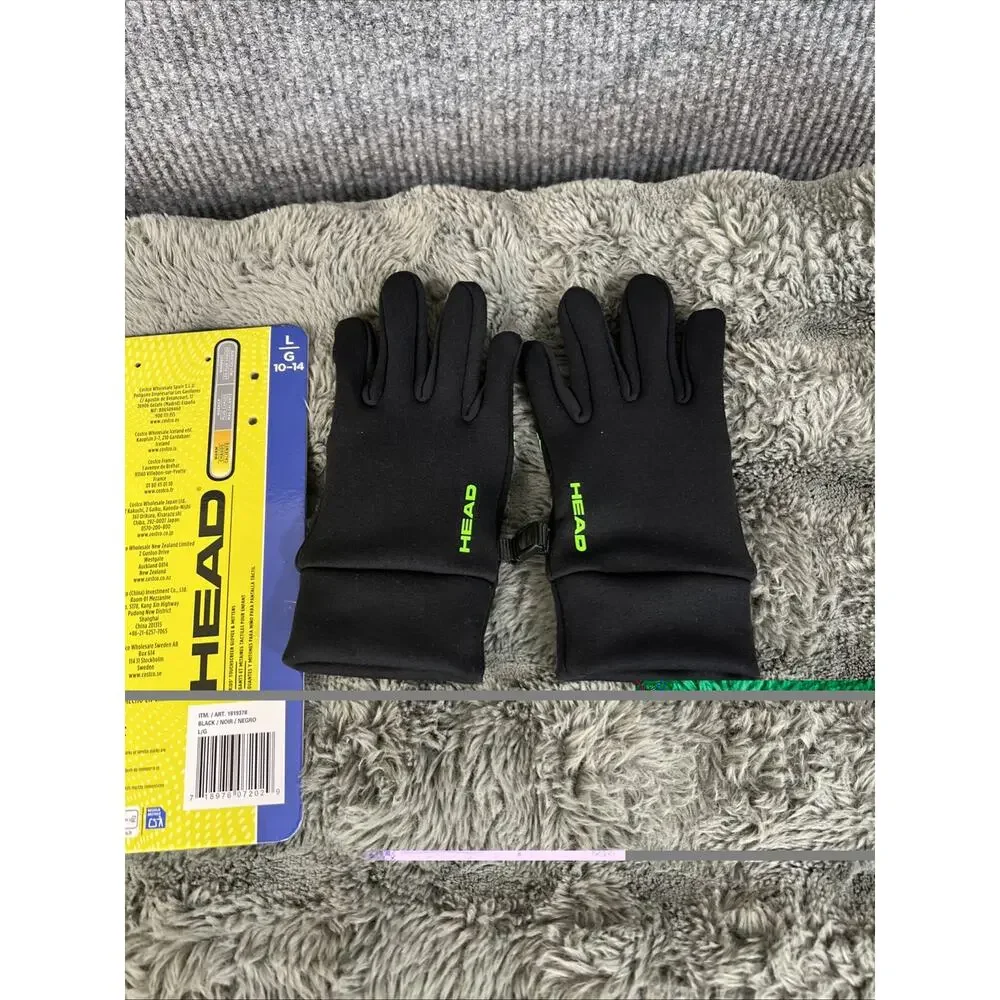HEAD Kids Touchscreen Gloves - Black, Large (ages 10-14)